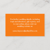 D'accompagnement Carte Boîtier de Mariage Floral Blanc Violet Orang (Dos)