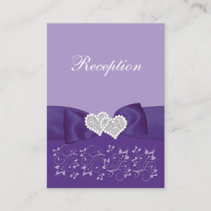 D'accompagnement Carte Boîtier De Réception Florale Violet Blanc