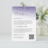 D'accompagnement Carte Boîtier de Réception Mariage damassé Violet (Debout devant)