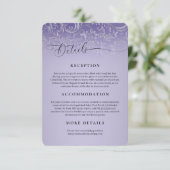 D'accompagnement Carte Boîtier de Réception Mariage damassé Violet (Debout devant)
