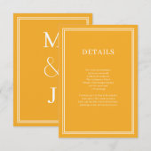 D'accompagnement Carte boîtier minimaliste moderne jaune (Devant / Derrière)