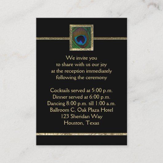 D'accompagnement Carte boîtier Peacock noir et or (Devant)