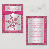 D'accompagnement Carte Boîtier Pink, Silver Parties scintillant (Devant / Derrière)