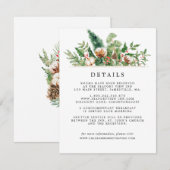 D'accompagnement Carte Botanique Rustique D'Hiver Mariage (Devant / Derrière)