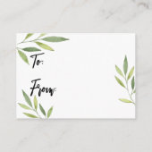 D'accompagnement Carte cadeau de Baby Shower avec feuillage vert (Dos)