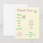 D'accompagnement Carte cadeau de la semaine d'appréciation du perso (Devant / Derrière)