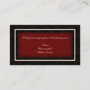 D'accompagnement Carte cadeau de mariage d'hiver rouge et noir