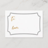 D'accompagnement Carte cadeau Fête des mariées Faux Gold Script Dis (Dos)