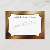 D'accompagnement Carte cadeau Gold Script Display Fête des mariées  (Dos)
