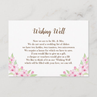 D'accompagnement Carte cadeau Mariage Cherry Blossoms Watercolor