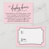 D'accompagnement Carte cadeau Pastel Pink Display Fête des mariées (Devant / Derrière)