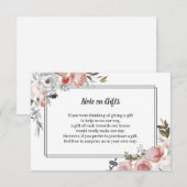 D'accompagnement Carte cadeau rose et chardon d'aquarelle Floral (Devant / Derrière)