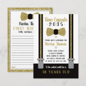 D'accompagnement Carte Capsule Anniversaire, Noir, Faux Or (Devant / Derrière)