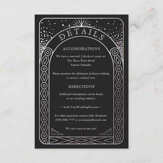 D'accompagnement Carte Celestial Union Mariage Détails (Argent) (Devant)