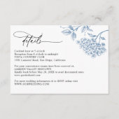 D'accompagnement Carte classique de Mariage bleu victorien Floral (Devant)