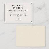 D'accompagnement Carte classique encadrée d'invitation d'anniversai (Devant / Derrière)