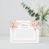 D'accompagnement Carte conseil Pink Floral Boho Pampas Grass (Debout devant)