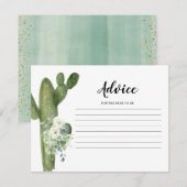 D'accompagnement Carte conseil Taco à propos Love Cactus Blanc Flor (Devant / Derrière)