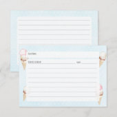 D'accompagnement Carte Crème glacée et recette bleue Pois (Devant / Derrière)