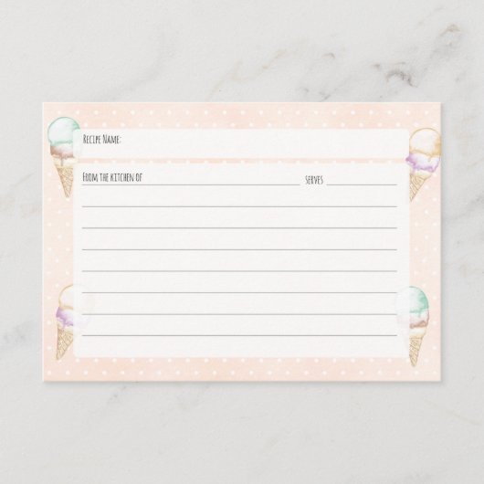 D'accompagnement Carte Crème glacée et recette Pois (Devant)