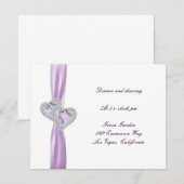 D'accompagnement Carte d'accueil à ruban de la lavande de coeur per (Devant / Derrière)