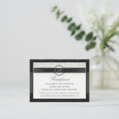 D'accompagnement Carte d'accueil Art déco Simplicité Noir & Blanc (Debout devant)