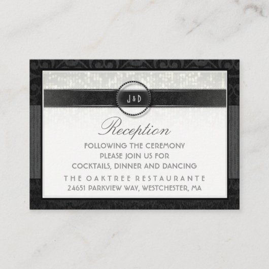 D'accompagnement Carte d'accueil Art déco Simplicité Noir & Blanc (Devant)