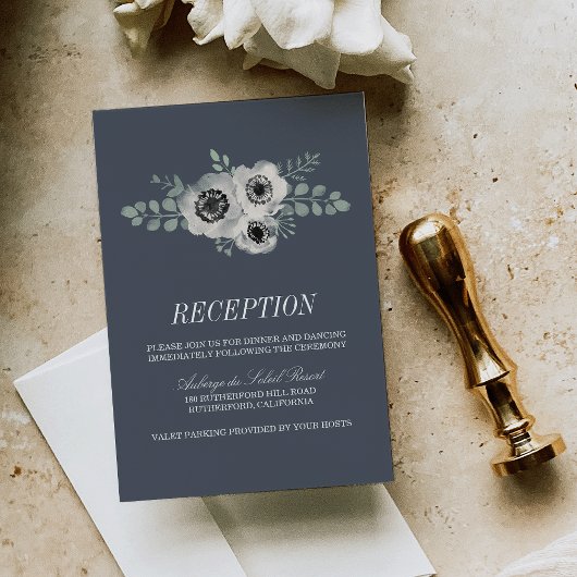 D'accompagnement Carte d'accueil de mariage Anemone et Eucalyptus
