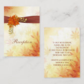 D'accompagnement Carte d'accueil de mariage feuille d'automne rouge (Devant / Derrière)