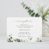 D'accompagnement Carte d'accueil Eucalyptus simple et défraîchie (Debout devant)