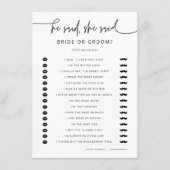 D'accompagnement Carte d'activité de partie de Fête des mariées G40 (Devant)