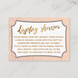 D'accompagnement Carte d'affichage Blush & Gold Confetti