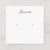 D'accompagnement Carte d'affichage de la bijouterie Garnet (Devant)