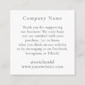 D'accompagnement Carte d'affichage logo bijoux (Dos)