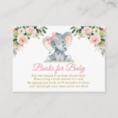 D'accompagnement Carte d'annonce de douche éléphant floral rose (Devant)