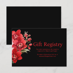 D'accompagnement Carte d'annonce de liste de mariage Orchidées Roug