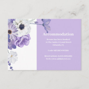 D'accompagnement Carte d'annonce de logement à motif floral violet