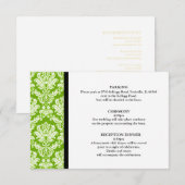 D'accompagnement Carte d'annonce de mariage en damassé vert pomme (Devant / Derrière)