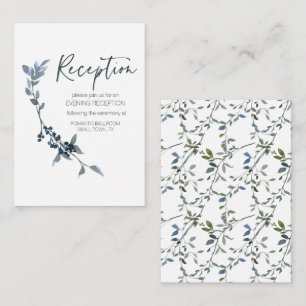 D'accompagnement Carte d'annonce de mariage florale verte argentée