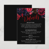 D'accompagnement Carte d'annonce de mariage gothique noire et rouge (Devant / Derrière)