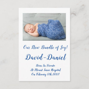D'accompagnement Carte d'annonce de naissance de beau bébé garçon
