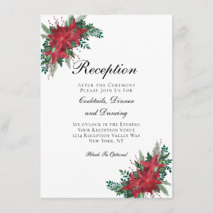D'accompagnement Carte d'annonce de réception de mariage rouge poin