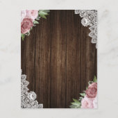 D'accompagnement Carte d'annonce rustique rose blush avec fleurs en (Dos)