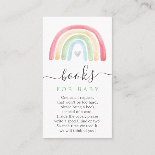 D'accompagnement Carte de Baby shower Boho Rainbow Book (Devant)