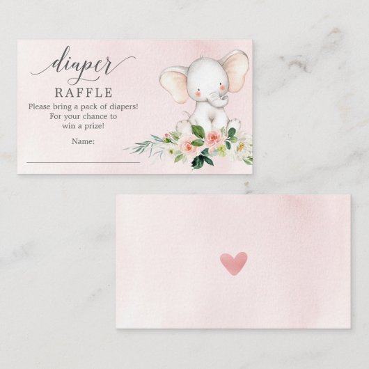 D'accompagnement Carte de Baby shower de  de la couche d'éléphant r (Devant / Derrière)