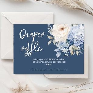 D'accompagnement Carte de baby shower floral bleu et blanc poussiér
