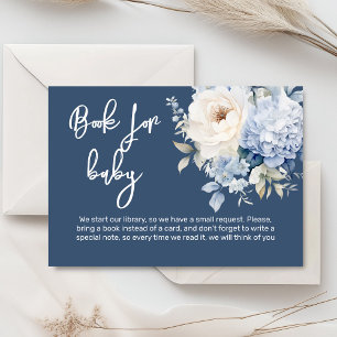 D'accompagnement Carte de baby shower floral bleu et blanc poussiér