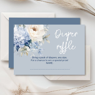 D'accompagnement Carte de baby shower floral bleu et blanc poussiér