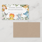 D'accompagnement Carte de Baby shower Raffle Jungle Animaux (Devant / Derrière)