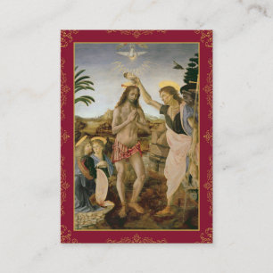 D'accompagnement Carte de baptême traditionnelle avec œuvre d'art s